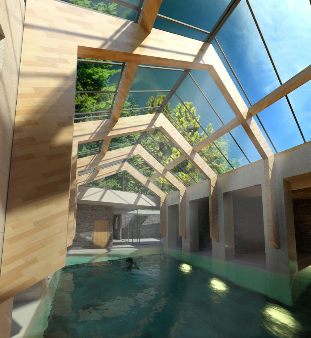 Projekt Hotelu Sorka. Widok od strony jeziora.